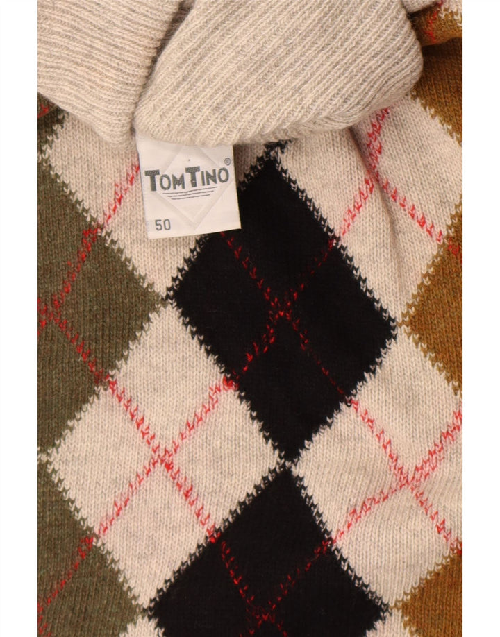Ανδρικό πουλόβερ Tom Tino με ρολό λαιμόκοψη IT 50 Medium Grey Argyle/Diamond
