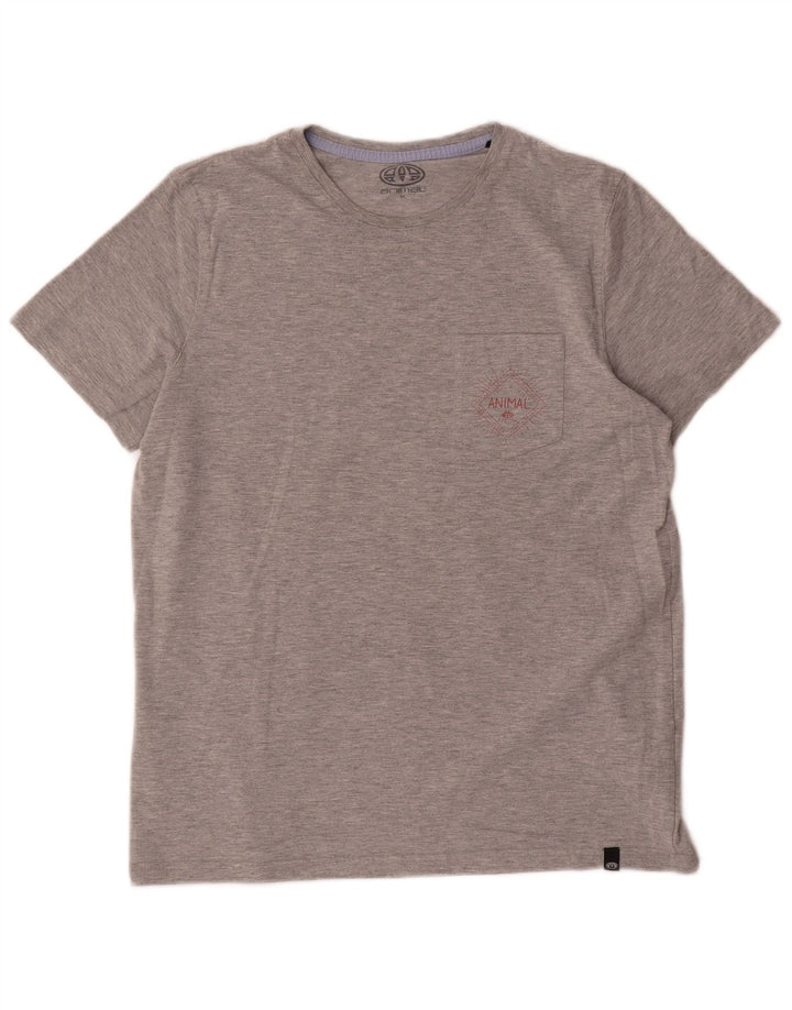 Ανδρικό Animal Graphic T-Shirt Top Μεσαίο γκρι βαμβακερό