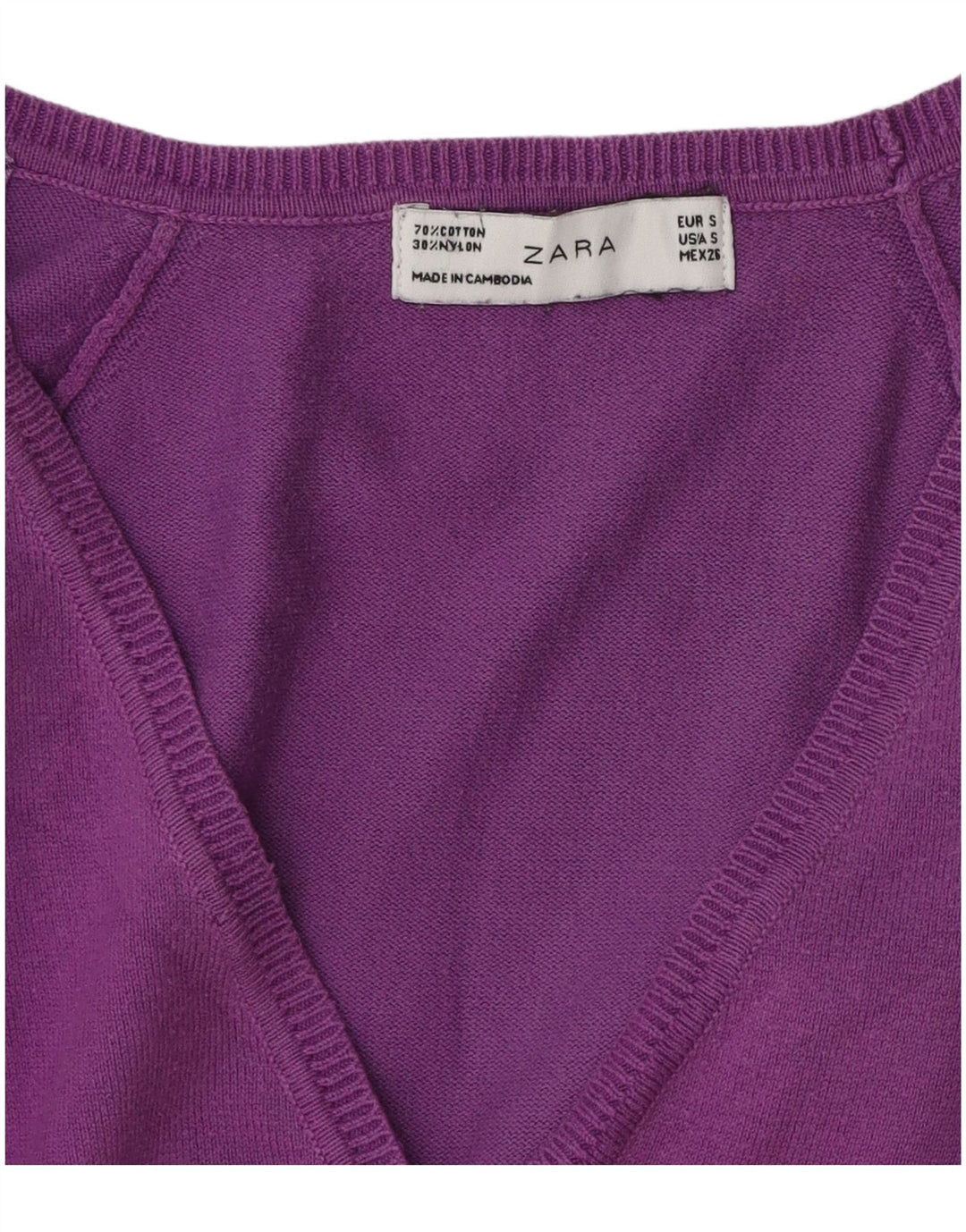 Γυναικείο πουλόβερ ZARA Ζακέτα UK 10 Small Purple Cotton