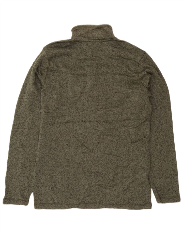 Eddie Bauer Ανδρικό φούτερ με ψηλό λαιμό με κουμπιά, μεσαίο χακί φούτερ
