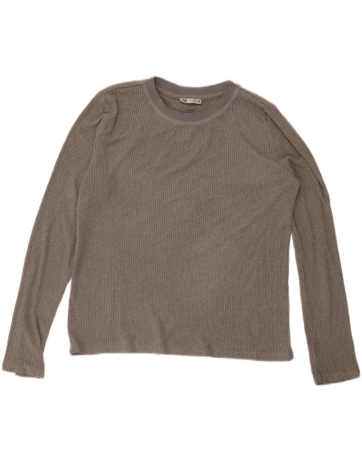 Zara γυναικείο τοπ μακρυμάνικο UK 14 Medium Grey