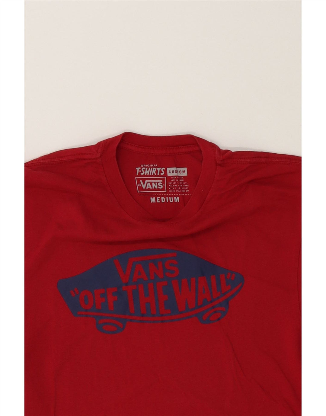 VANS Mens Custom Fit Graphic T-Shirt Top Medium Red Cotton Vintage Vans and Second-Hand Vans from Messina Hembry 