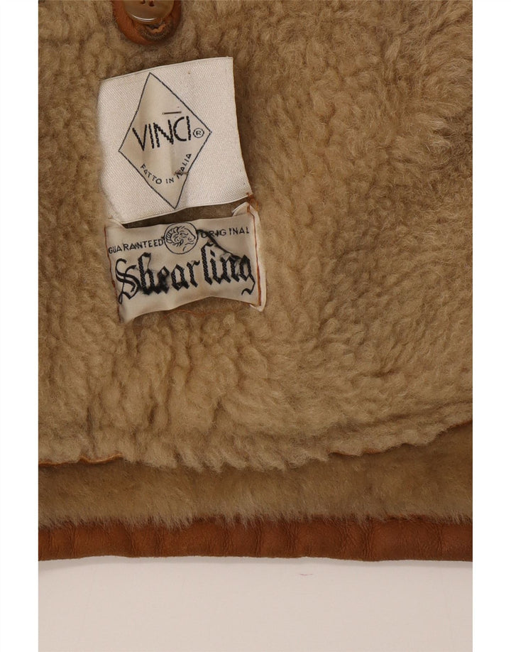 Vinci Ανδρικό Shearling Jacket UK 40 Large Brown Δερμάτινο