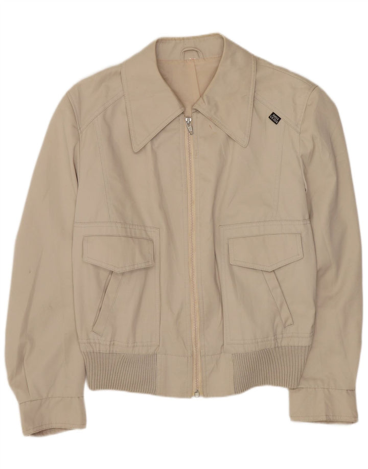 Vintage Γυναικείο Bomber Jacket UK 18 XL Beige Polyester