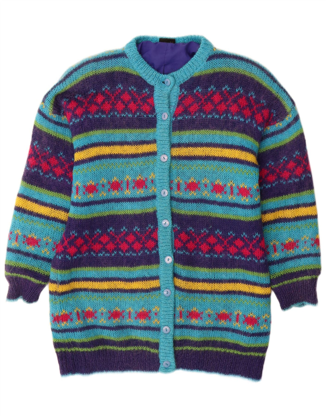 Vintage γυναικεία ζακέτα πουλόβερ UK 14 Medium πολύχρωμα Fair Isle