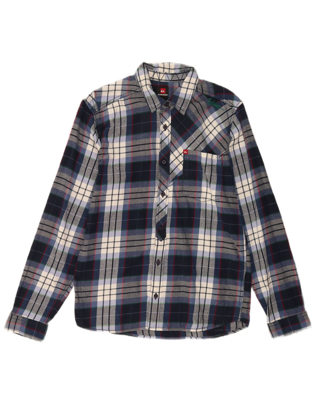 Quiksilver Boys Flannel πουκάμισο 15-16 ετών Navy Blue Check
