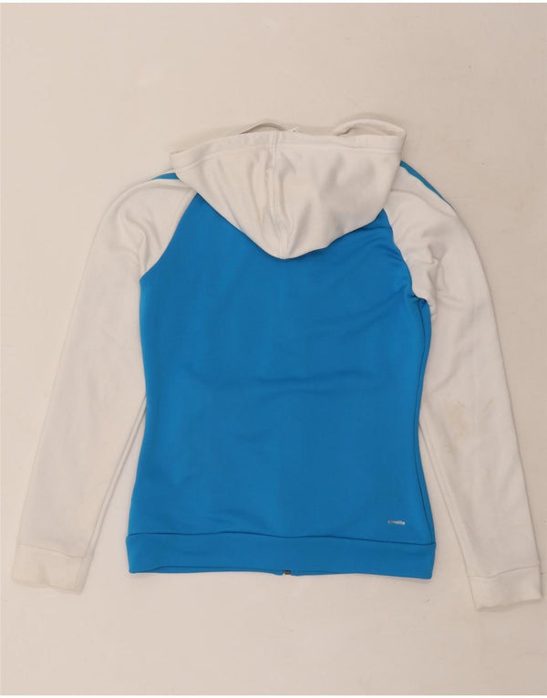 Γυναικείο πουλόβερ Adidas Climalite με φερμουάρ UK 8/10 Μικρό μπλε πολυεστέρας