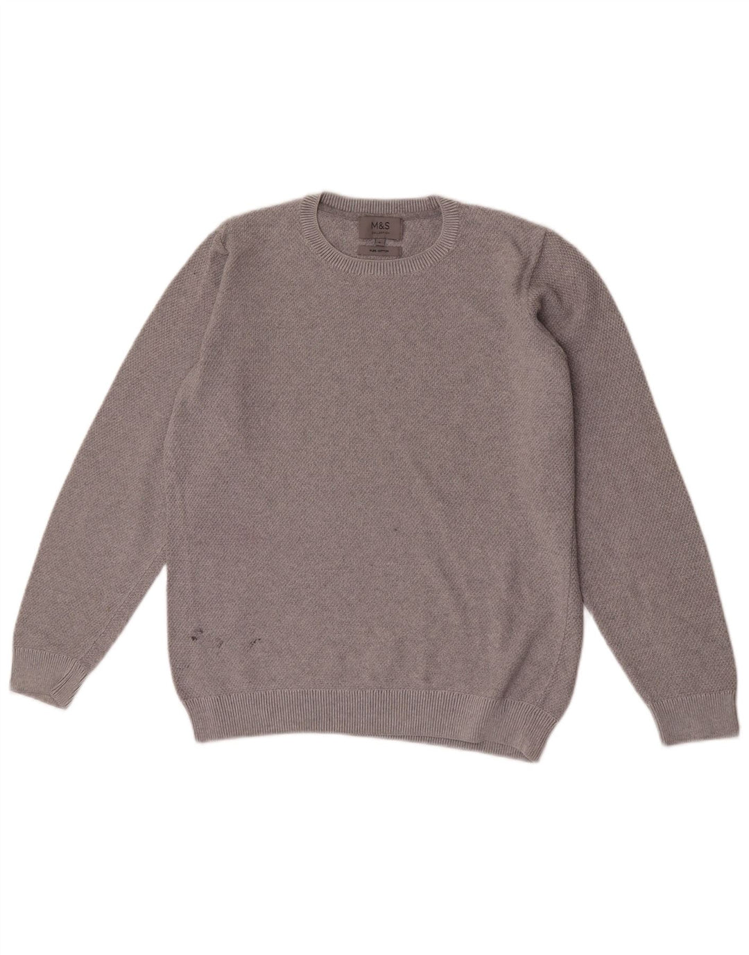 Ανδρικό πουλόβερ Marks & Spencer Crew Neck Jumper Μικρό Γκρι βαμβακερό