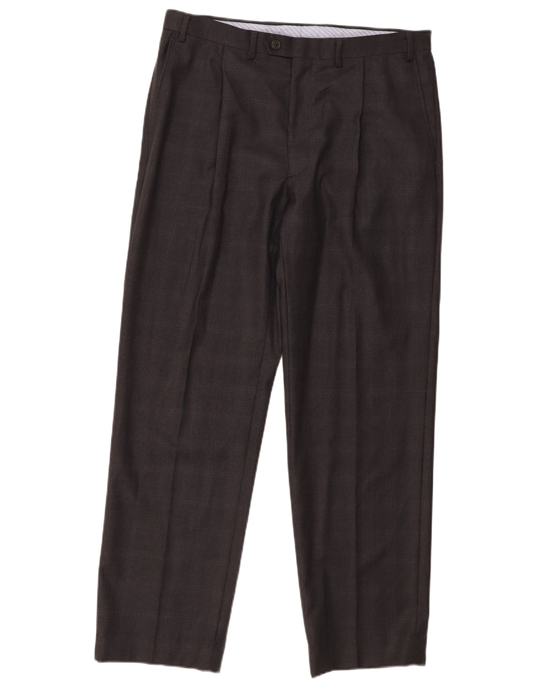 Ανδρικό ίσιο παντελόνι Marks & Spencer W36 L31 Grey Check New Wool