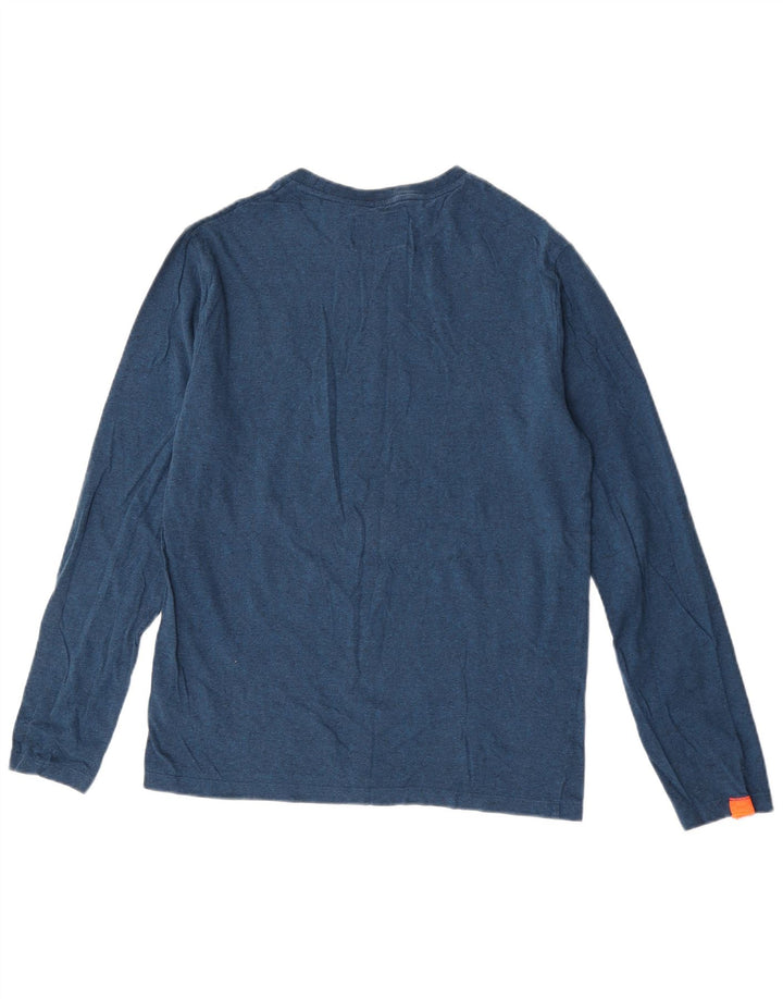 Ανδρικό μπλουζάκι Superdry, μακρυμάνικο, μεσαίο μπλε βαμβακερό