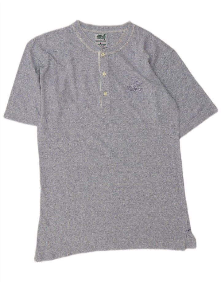 BEST COMPANY Ανδρικό πουκάμισο πόλο μεγάλο μπλε βαμβακερό