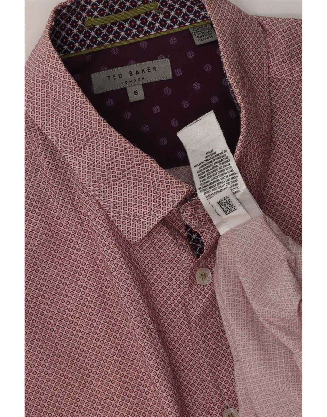 Ανδρικό πουκάμισο Ted Baker, μέγεθος 5 XL, κόκκινο φλοράλ βαμβακερό
