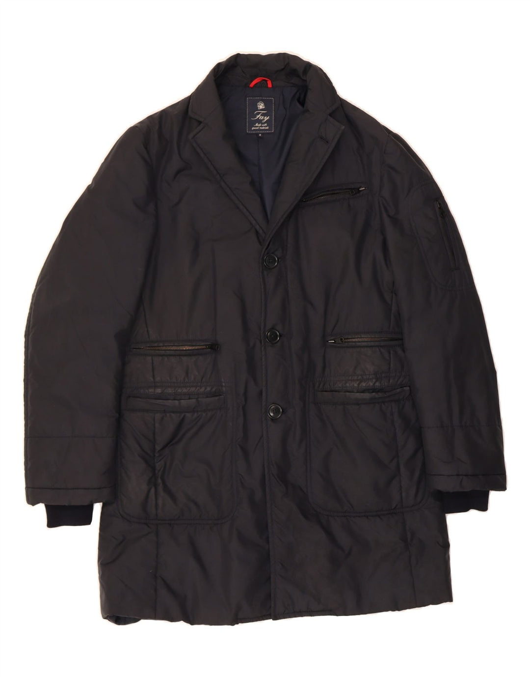 FAY Mens Padded Coat UK 36 Small Black Polyester Vintage Fay and Second-Hand Fay from Messina Hembry 