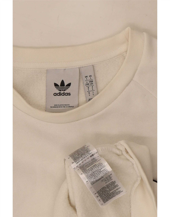 Ανδρικό φούτερ Adidas Jumper μεγάλο λευκό βαμβακερό
