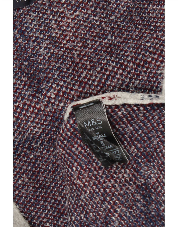 Marks & Spencer Γυναικείο πουλόβερ Longline Cardigan UK 10 Small Grey Check