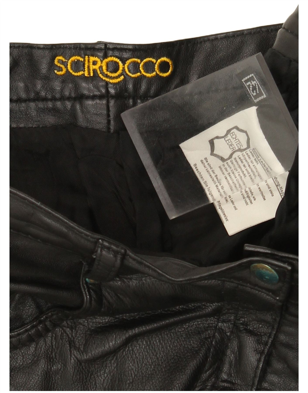 Scirocco Γυναικείο κωνικό δερμάτινο παντελόνι IT 42 Medium W30 L29 μαύρο δέρμα