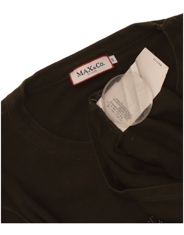 Max & Co. Γυναικείο τοπ με γραφικό μακρυμάνικο UK 8 Μικρό χακί βαμβάκι