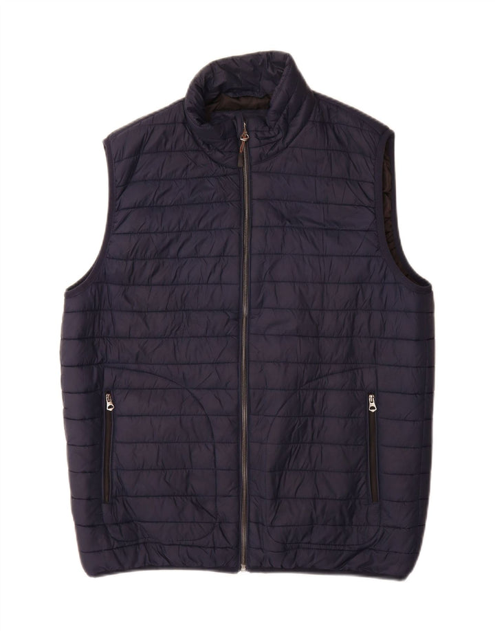 Zara ανδρική επένδυση Gilet UK 38 Medium Navy Blue Nylon