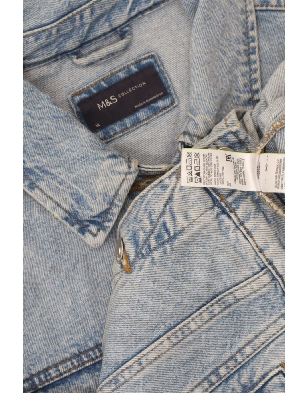 Marks & Spencer Γυναικείο Τζιν Μπουφάν UK 14 Μεσαίο Μπλε Βαμβακερό