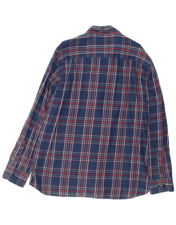 MARLBORO CLASSICS Ανδρικό φανελένιο πουκάμισο 3XL Navy Blue καρό βαμβακερό