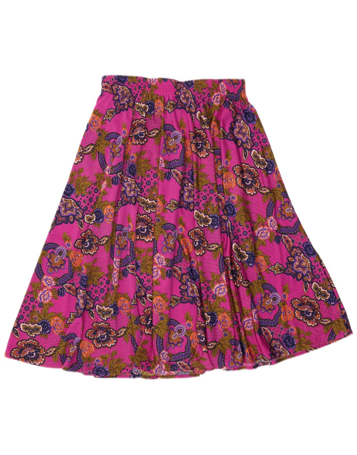Vintage Γυναικεία Flared Φούστα W34 Large Pink Paisley