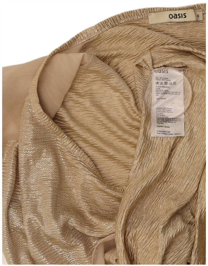 OASIS Γυναικεία Longline Oversized Μπλούζα Top UK 10 Small Gold Polyester