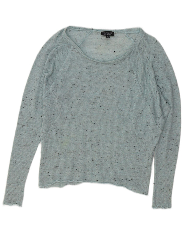 Topshop Γυναικείο πουλόβερ με λαιμόκαυστο UK 10 Small Blue Flecked
