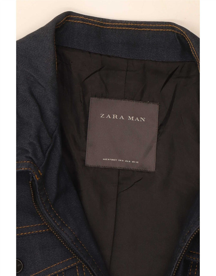 Zara Ανδρικό Τζιν Μπουφάν UK 38 Medium Navy Blue Cotton