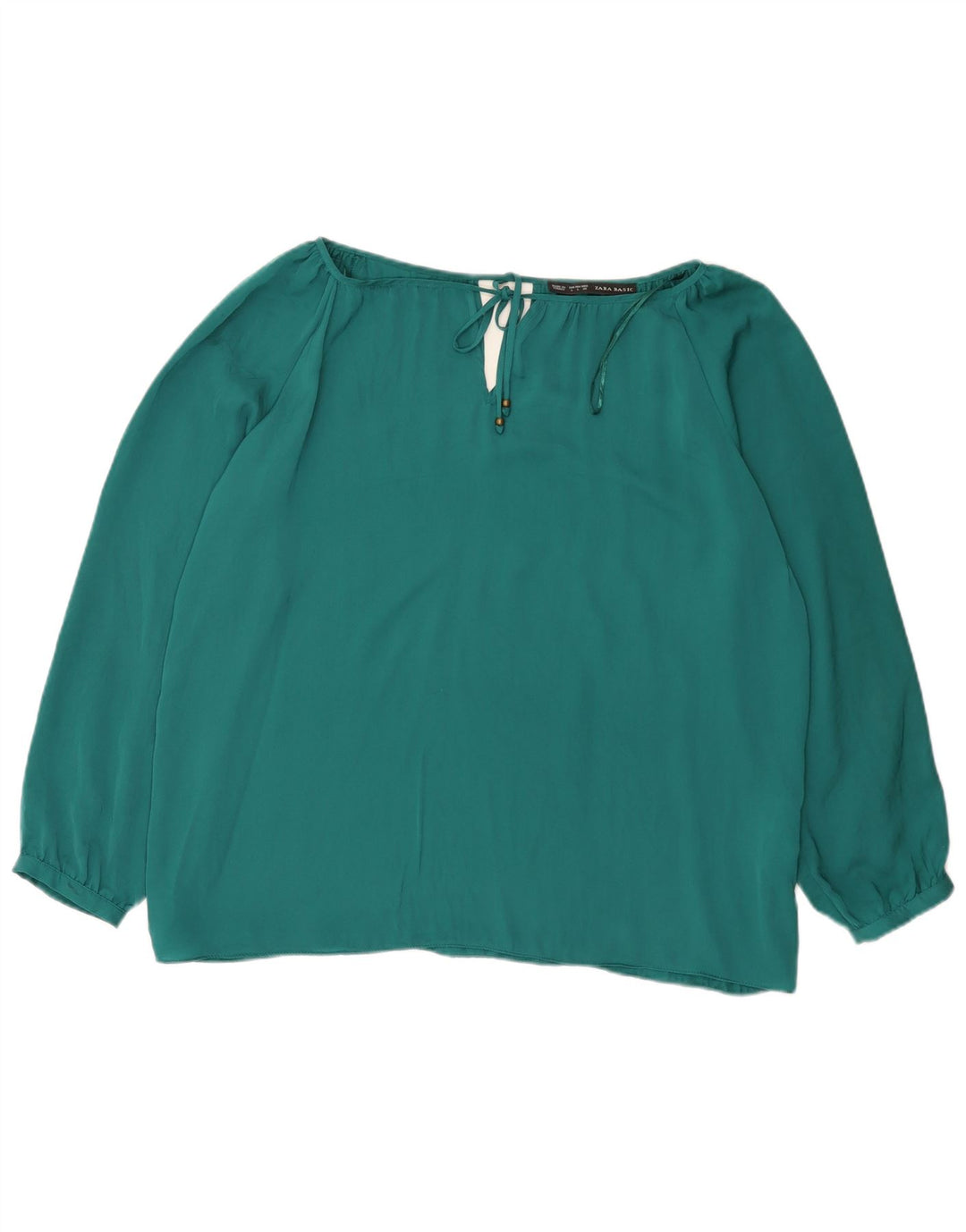 Zara Γυναικεία Μπλούζα Oversized Top UK 16 Large Green Polyester