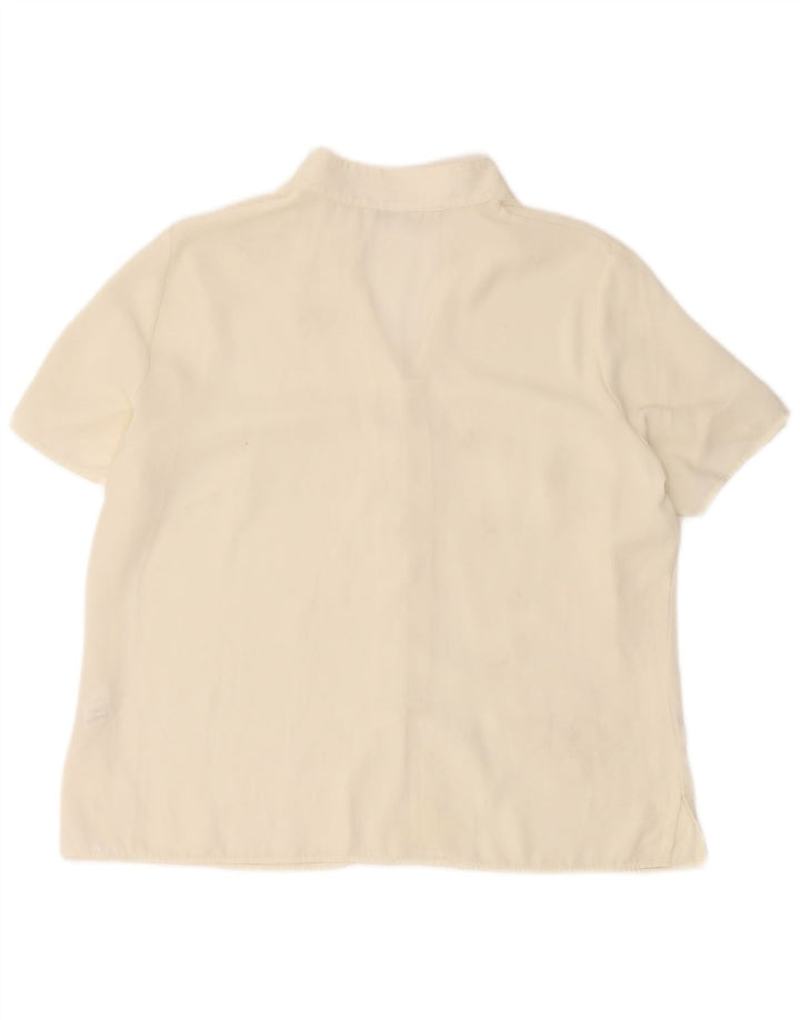 Marks & Spencer Γυναικεία Μπλούζα Τοπ UK 16 Large Off White Floral Πολυεστέρας