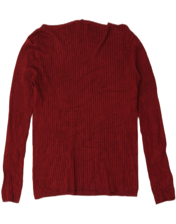 Marks & Spencer Γυναικείο πουλόβερ με λαιμόκαυστο UK 12 Medium Burgundy