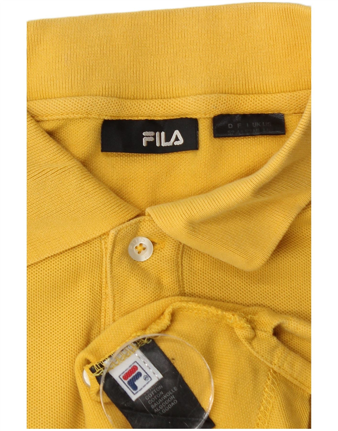 Ανδρικό πουκάμισο πόλο FILA, μεσαίο κίτρινο βαμβακερό