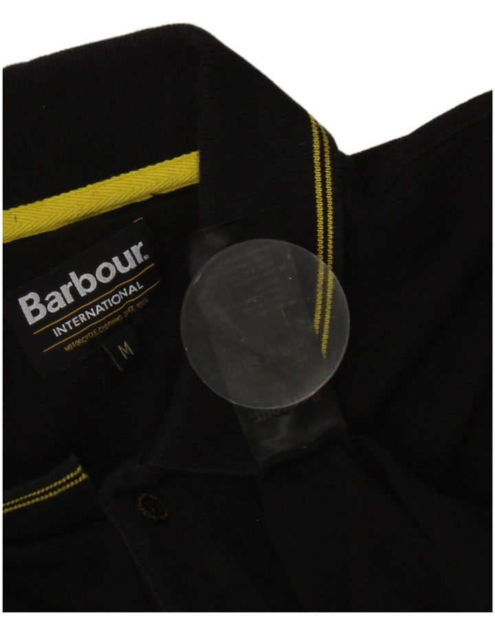 Ανδρικό μπλουζάκι πόλο Barbour Βαμβακερό μεσαίο μαύρο ριγέ
