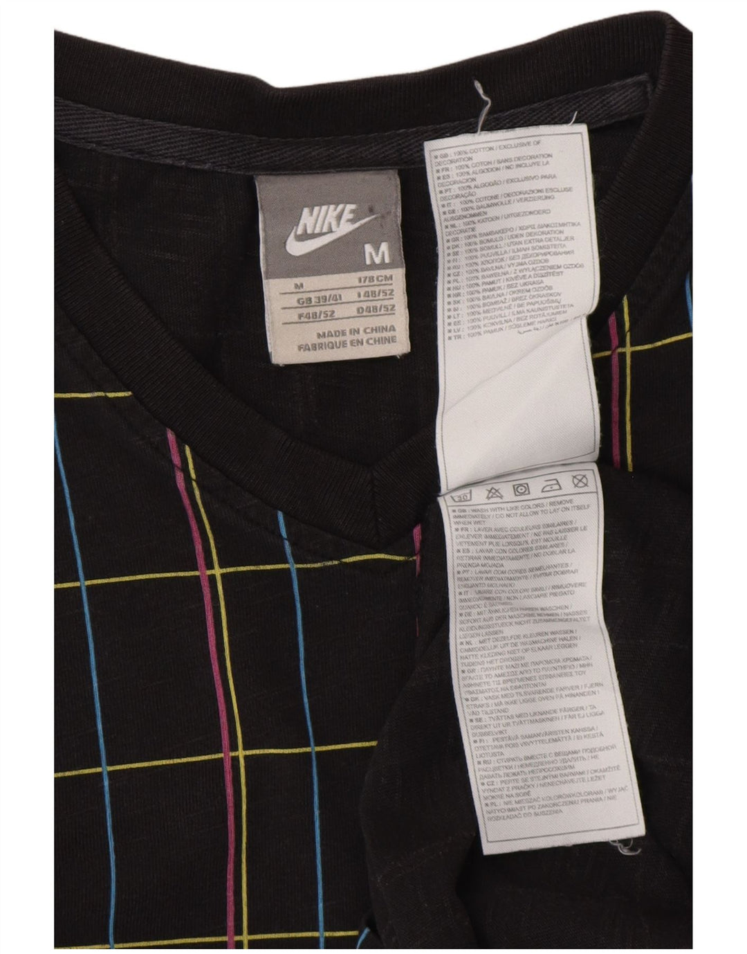 Ανδρικό T-Shirt NIKE Top UK 39/40, μεσαίο μαύρο βαμβακερό