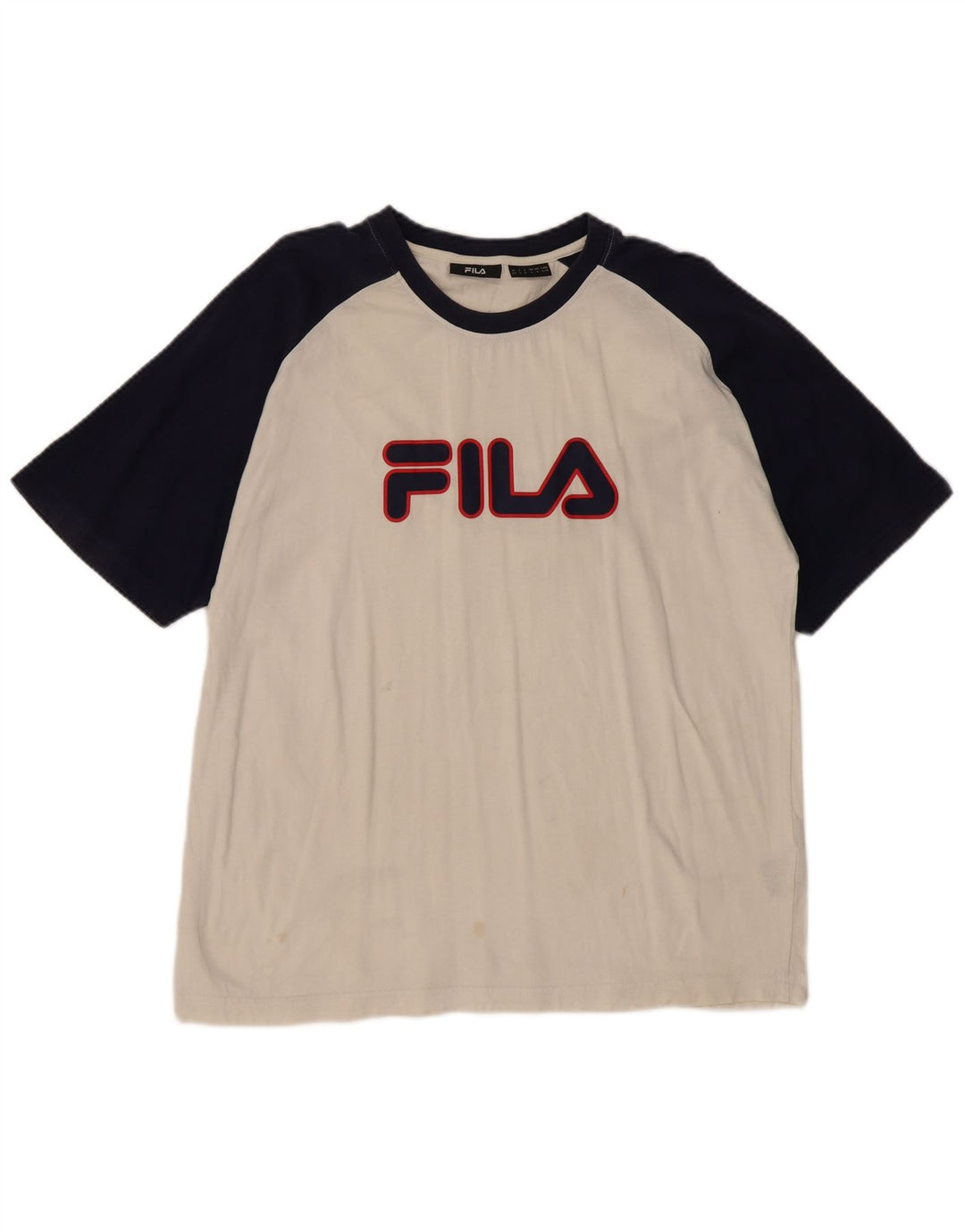 Ανδρικό γραφικό μπλουζάκι FILA Top Large White Colourblock Βαμβακερό