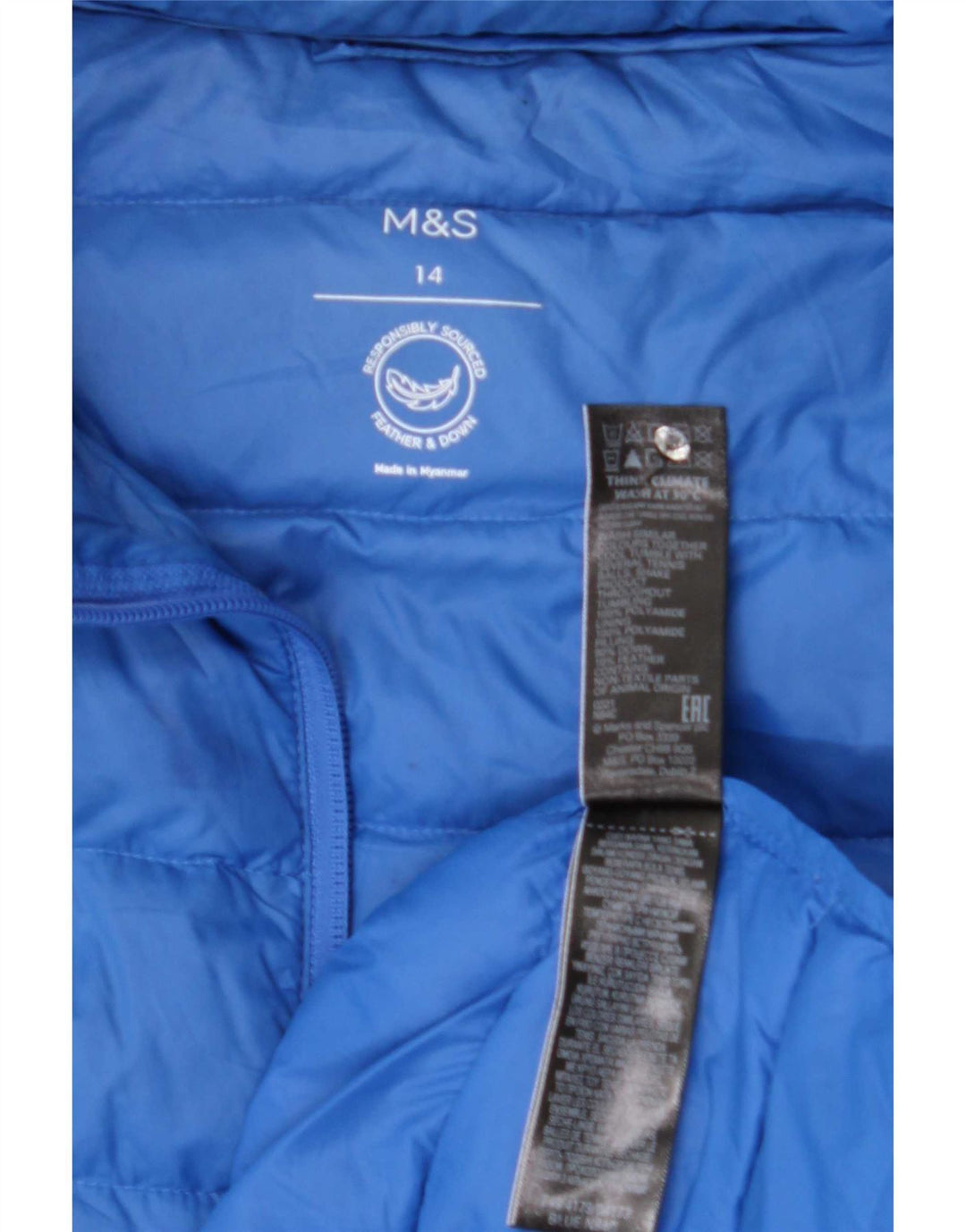Marks & Spencer Γυναικείο μπουφάν UK 14 Large Blue Polyamide