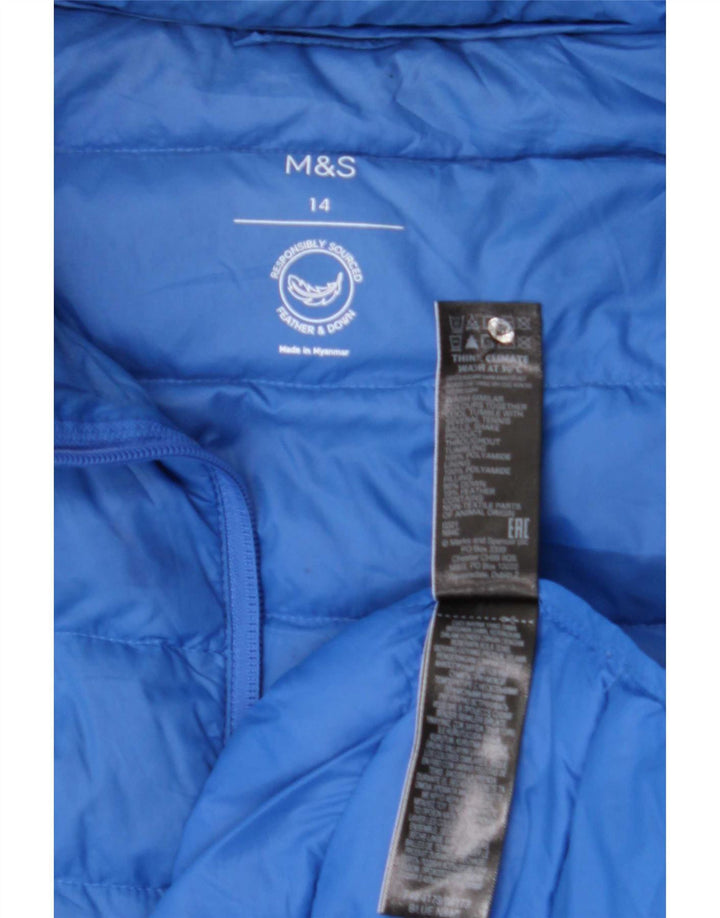 Marks & Spencer Γυναικείο μπουφάν UK 14 Large Blue Polyamide