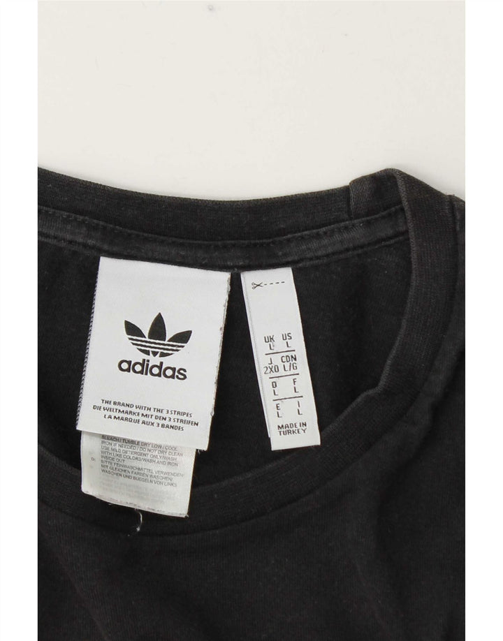 Ανδρικό γραφικό T-Shirt Adidas Top μεγάλο γκρι βαμβακερό