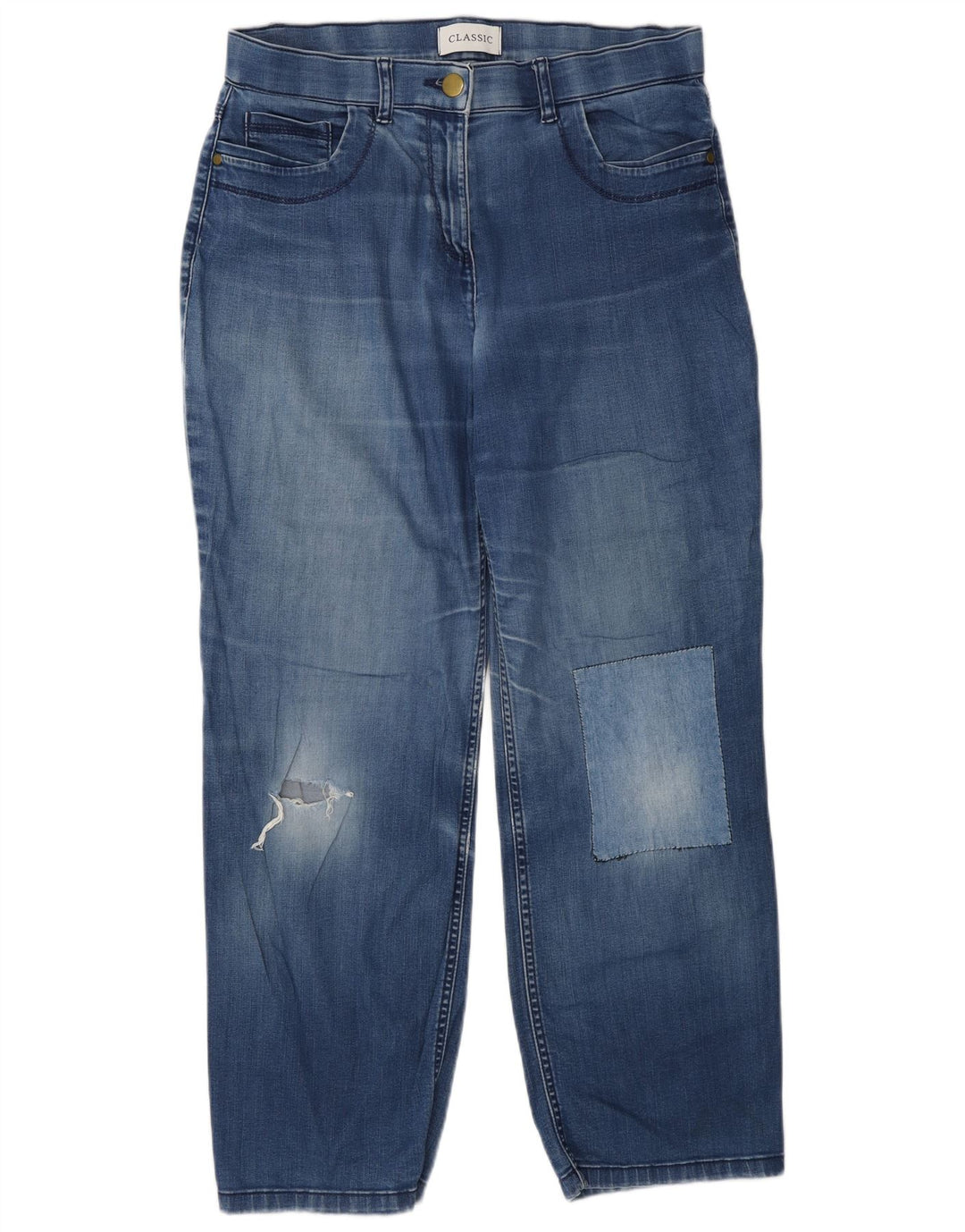 Marks & Spencer Γυναικεία στραβά τζιν UK 12 Medium W28 L27 Blue