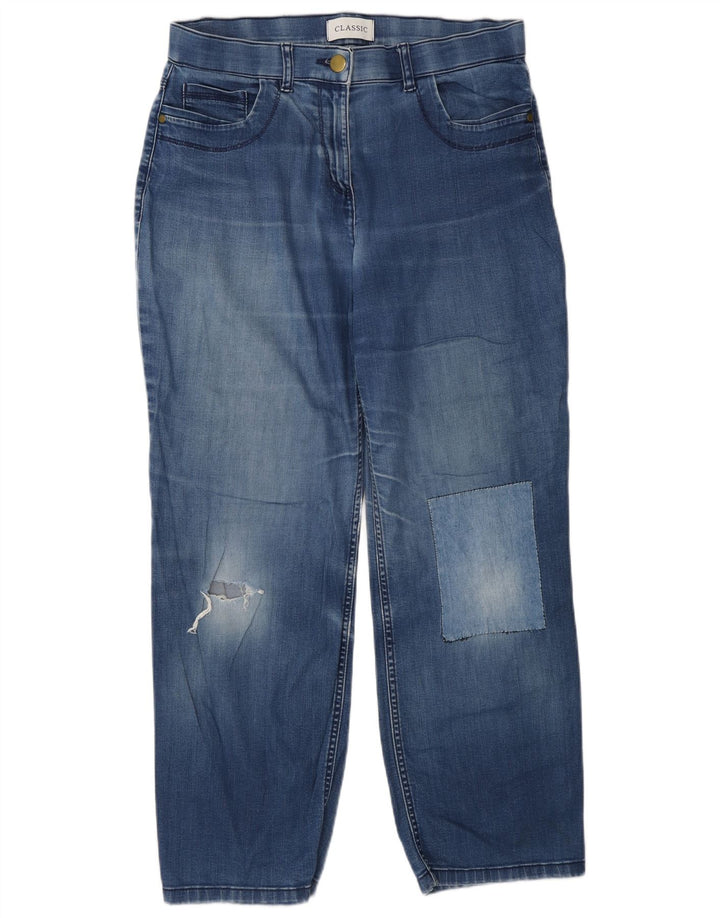 Marks & Spencer Γυναικεία στραβά τζιν UK 12 Medium W28 L27 Blue