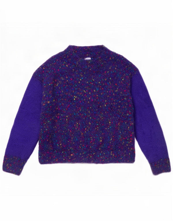 Vintage Womens Crew Neck Jumper πουλόβερ UK 16 Large Blue Flecked
