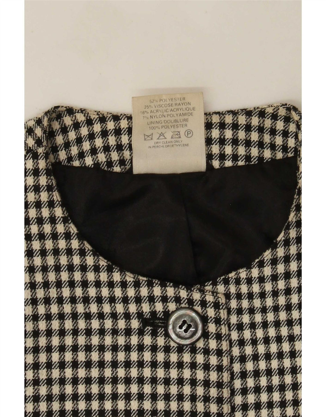ALEXON Γυναικείο παλτό UK 12 μεσαίο μαύρο Houndstooth Πολυεστέρας