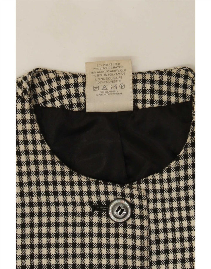 ALEXON Γυναικείο παλτό UK 12 μεσαίο μαύρο Houndstooth Πολυεστέρας