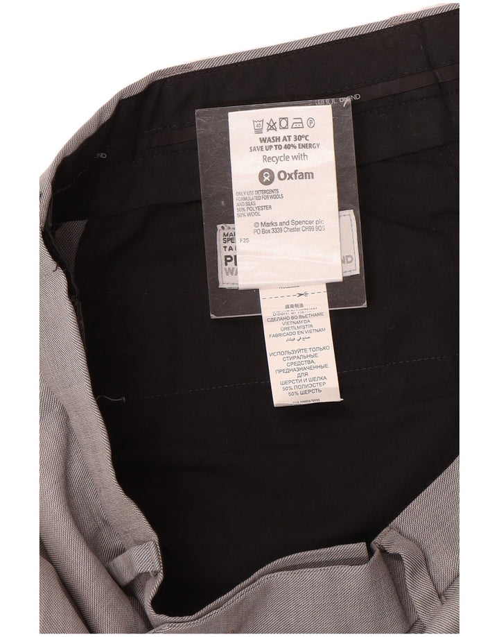 Ανδρικό ίσιο παντελόνι Marks & Spencer W34 L26 Γκρι μαλλί