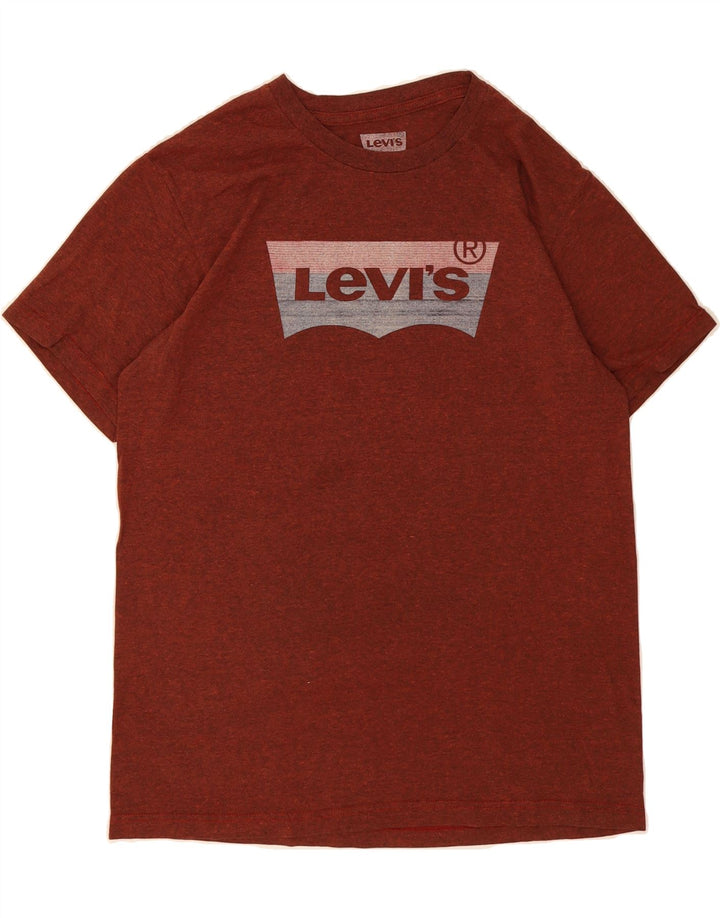 LEVI'S Mens Graphic T-Shirt Top Medium Brown Cotton Vintage Levi's and Second-Hand Levi's from Messina Hembry 