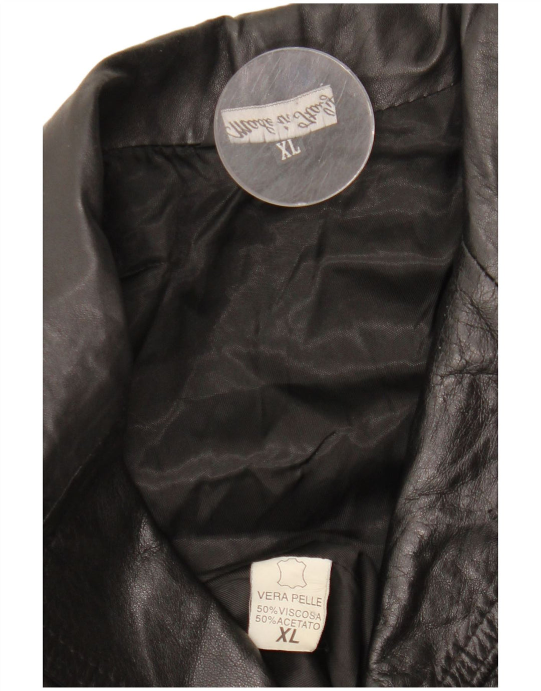 VINTAGE Ανδρικό Δερμάτινο Μπουφάν UK 42 XL Μαύρο Δερμάτινο