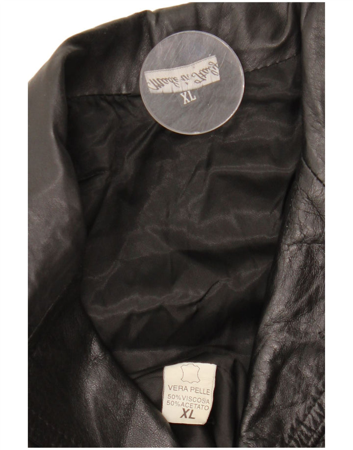 VINTAGE Ανδρικό Δερμάτινο Μπουφάν UK 42 XL Μαύρο Δερμάτινο