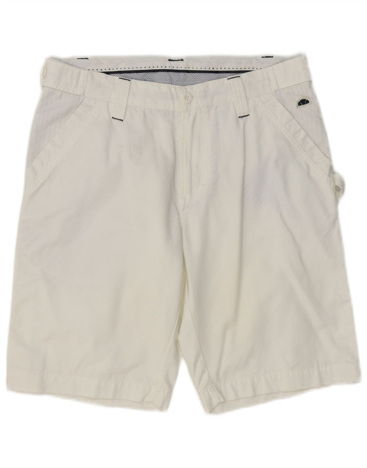 Ανδρικό σορτς Chino ELLESSE IT 48 Medium W32 Λευκό βαμβακερό