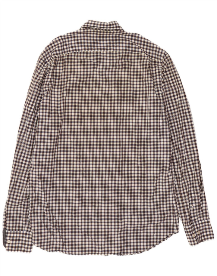 Ανδρικό πουκάμισο Massimo Dutti σε μεσαίο καφέ Gingham