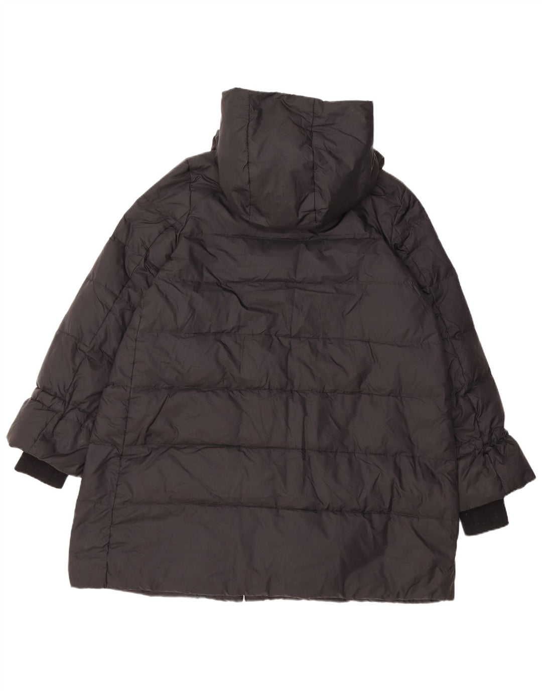 Zara Γυναικείο παλτό με κουκούλα UK 14 Medium Black Polyamide
